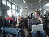[Jeff and Greg Veen, pictured at the Austin airport, waiting for our flight back to San Francisco.]
